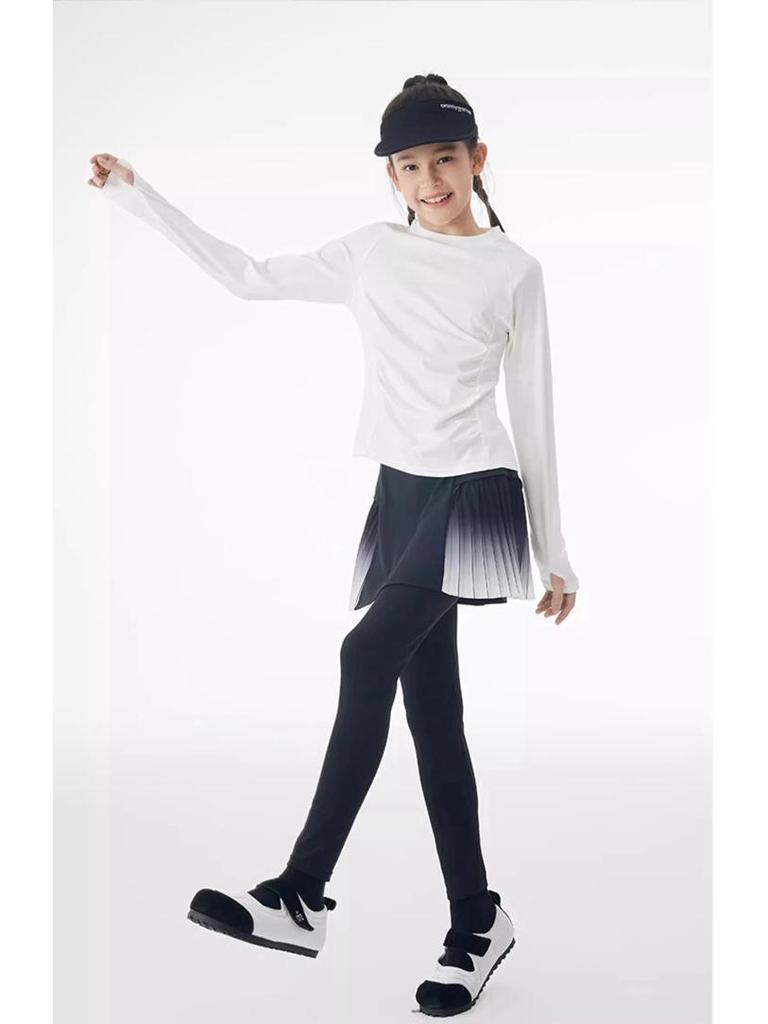 Spring & Autumn Girls' Long-Sleeve Nylon Quick-Dry Yoga & Sports Set
