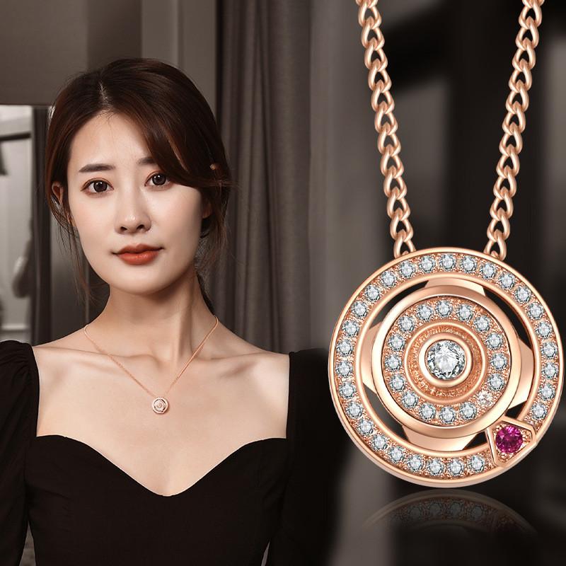 Elegant Titanium Steel Love Compass Necklace For Women Featuring Dazzling Zirconia