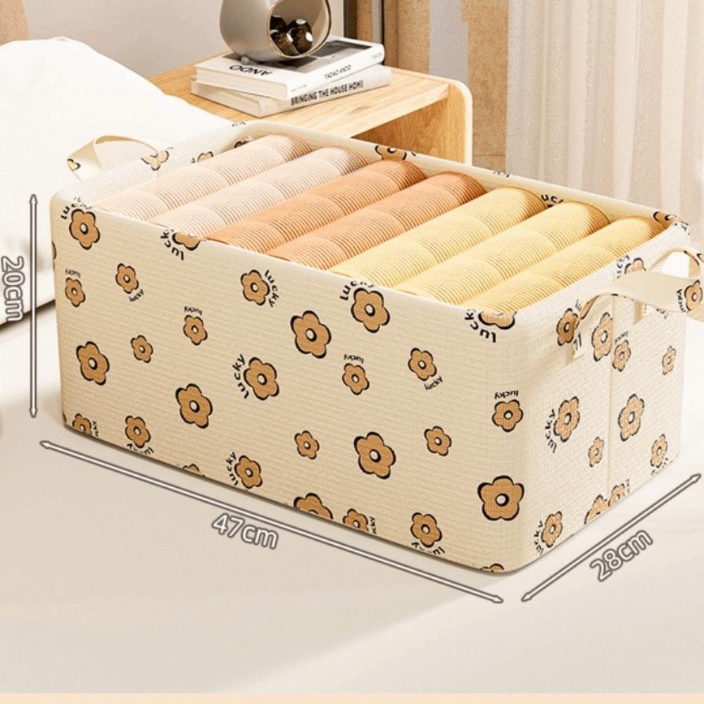 Cesta de Armazenamento de Tecido Espesso com Estrutura de Aço Organizador de Guarda-Roupa Caixa de Armazenamento de Roupas Suéter