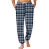 Men's Plaid Print Drawstring Jogger Pants with Pockets Sleepwear for Home