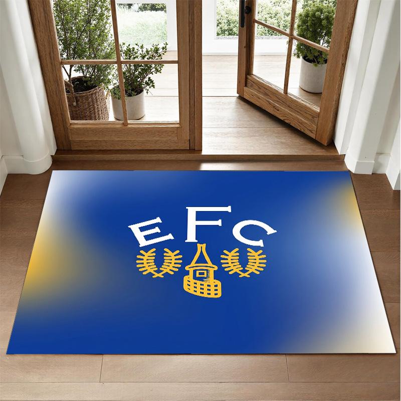 Everton Football Design Crystal Velvet Rug Soft Decorative Mat for Bedroom Entrance