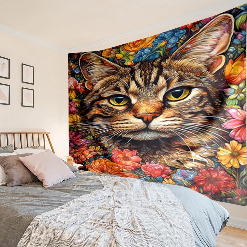 Glamorous Cat In Shades Tapestry Room Decoration Wall Hanging for Living Room Bedroom, dormitory, Birthday and Christmas gifts