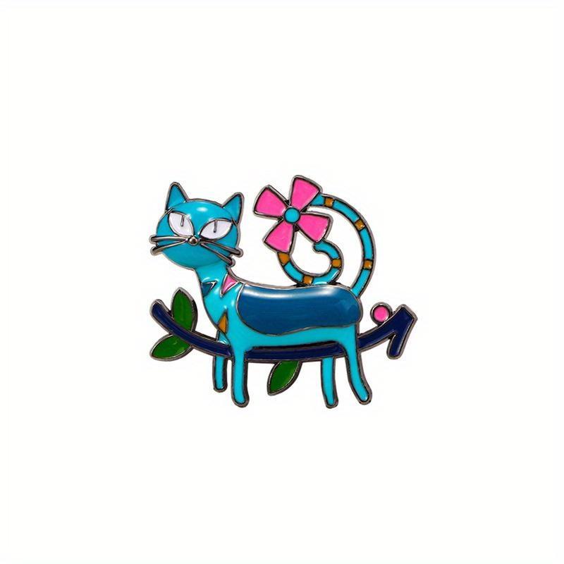 Colorful Cartoon Cat Brooch Cute Animal Brooch High-end Cartoon Cat Chest Chain Fade Resistant Backpack Small Pin
