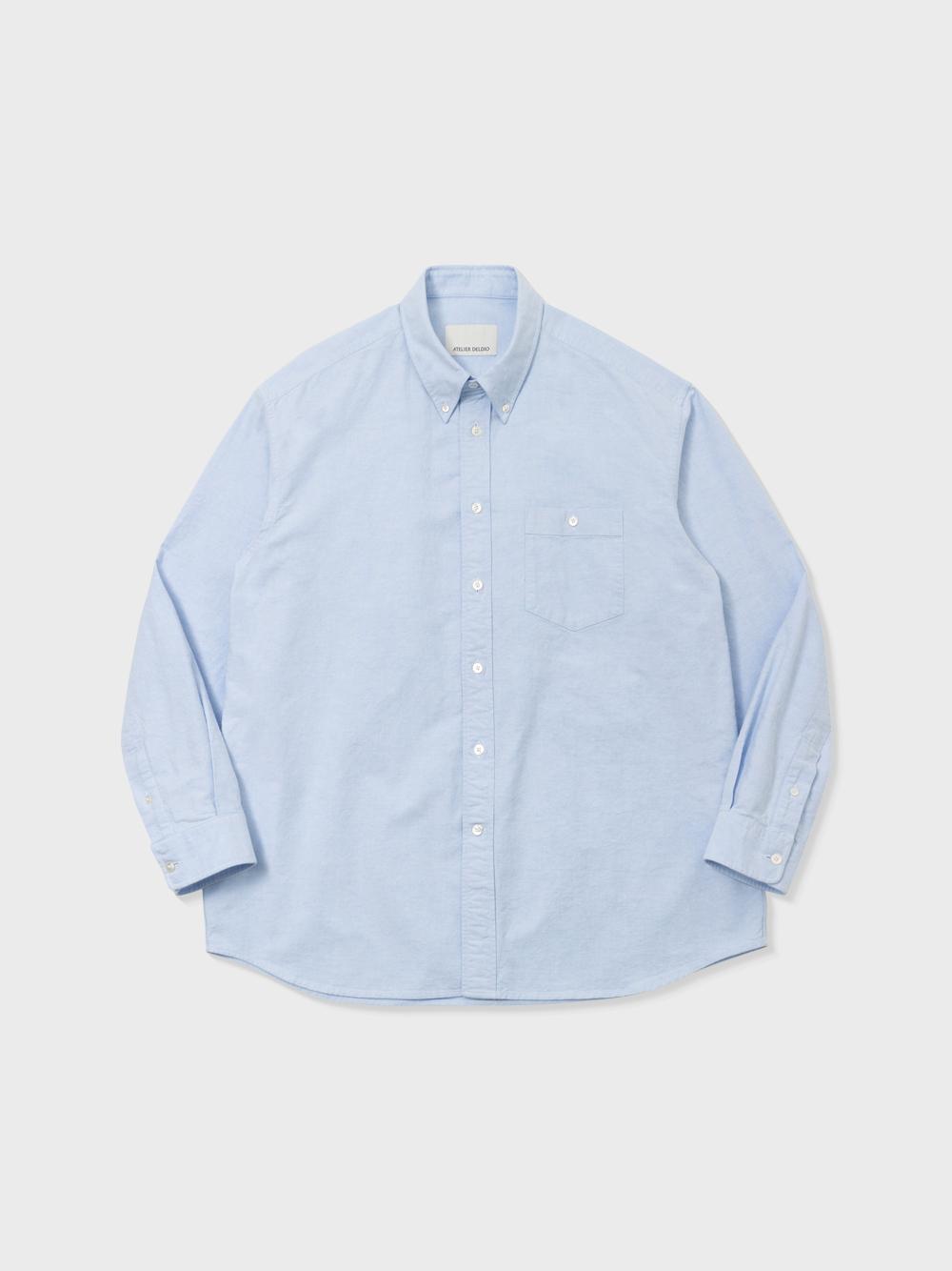 Atelier Deldio Cotton Silk Nep Oxford Shirt (Blue) S