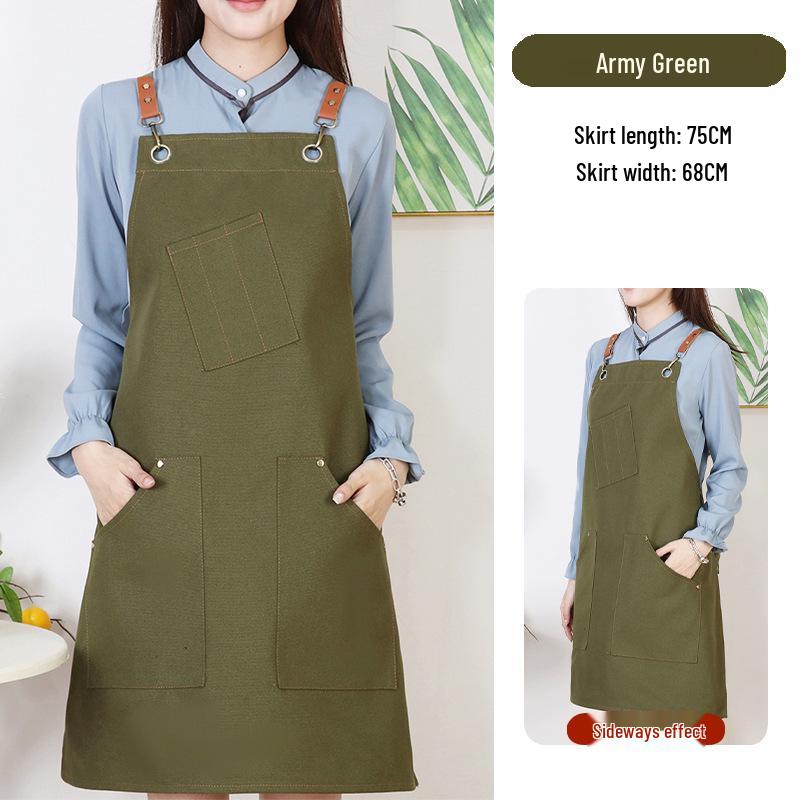 Durable Dirt-Resistant Canvas Apron for Home and Kitchen, Customizable with Logo.