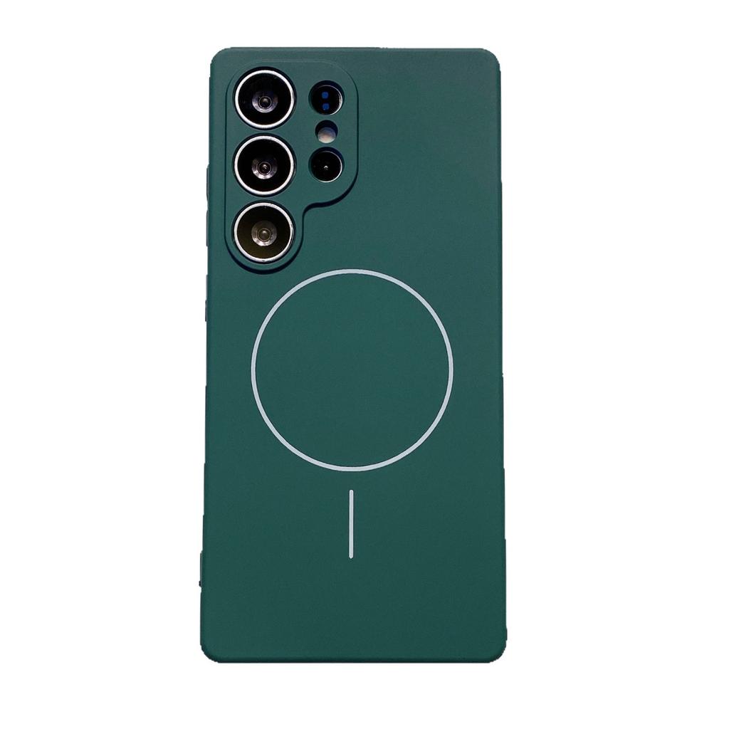 Suitable for Samsung S25 Ultra Thin Circle Magnetic Phone Case A55 Liquid A54 Silicone Soft Shell A16 Skin Feeling Full