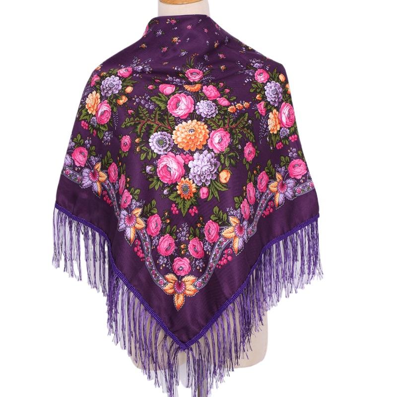 Ethnic Style Shawl Square Scarf For Woman Luxury Hijabs Printing Cape Blanket Wraps Female Warm Bandana Headscarf Classic