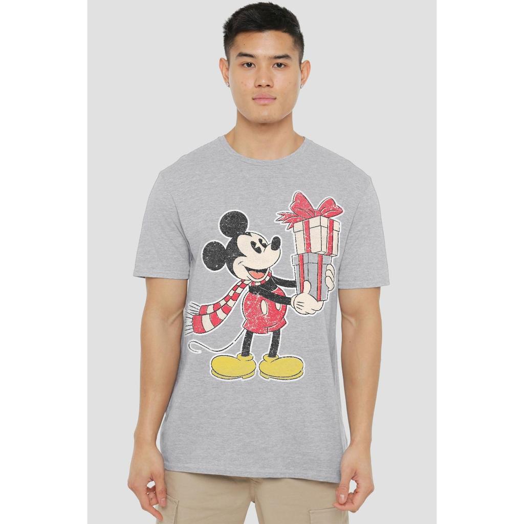 Disney Mens Mickey Mouse Present Christmas T-Shirt