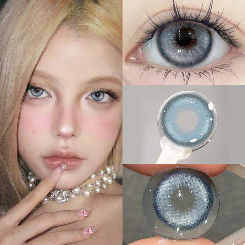 Mill Creek Renkli Kontakt Lens 14.5MM Anti UV Barbie Mavi/Yeşil/Kahverengi Kontakt Lens Yumuşak ve Rahat 1 Yıllık Kullanım