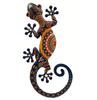 2pcs Metal Lizard Gecko Wall Art Set - Outdoor/Indoor Hanging Decor with Vibrant Tribal Patterns, Fence, Or Home Decoration