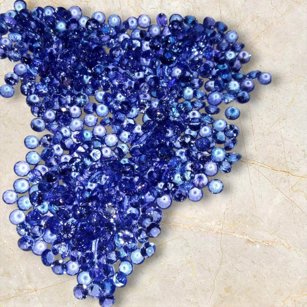 Natural Tanzanite AA Color Round Shape Loose Gemstone, Round Cut Gemstone Lot, Calibrated Size Tanzanite gemstone Lot.