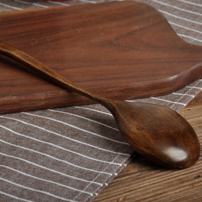 Nanmu Wooden Spoon Tableware Kitchen Cooking Utensil Tools Soup Rice Catering Long Handle Spoon,1pc
