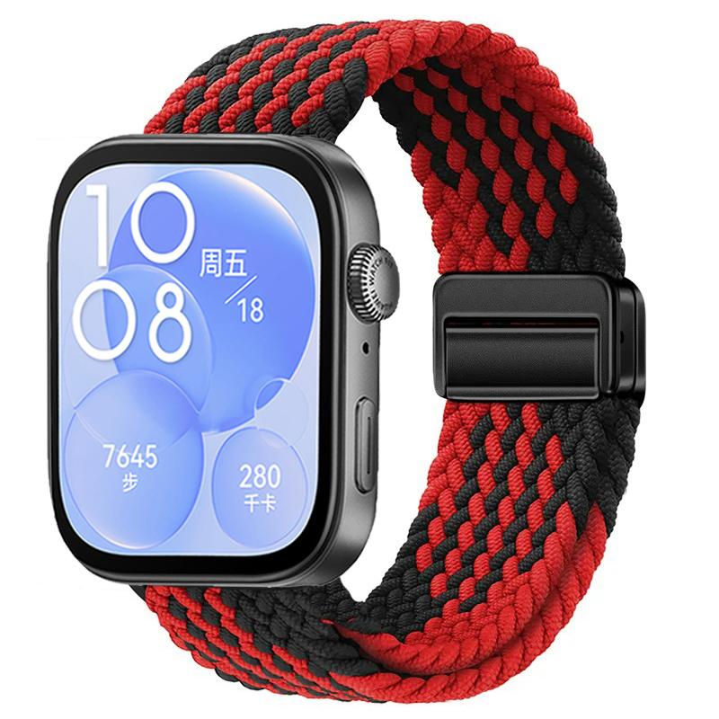 Nylon Braided Strap for Huawei Watch Fit 3/4/4 Pro Magnetic Adjustable Comfortable Band for Huawei Watch Fit 4/3 Bracelet Belt