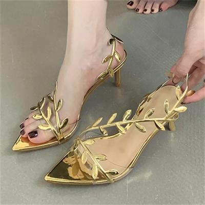 Moda Estilo de Rua PVC Transparente Bico Apontado Sandálias Femininas Sapato de Salto Fino Prom de Rua Verão Zapatos De Mujer