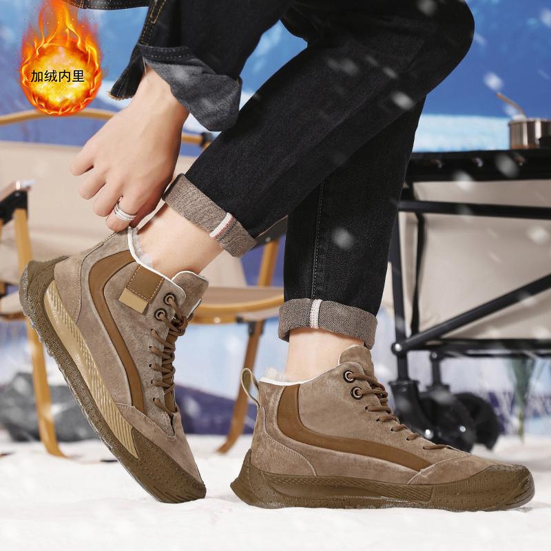 Лоферы Спортивная и Повседневная Зимняя Спортивная Обувь для Мужчин Обувь с хлопковой — фото 6