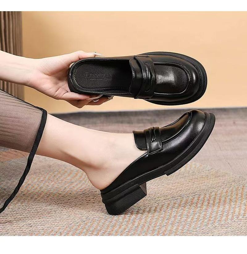 New Thick Bottom Round Head Rear Air Mouller Slippers for Women's Flat Flat Casual Cool Slippers