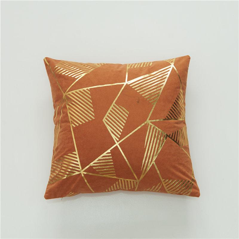 Home Pillowcase, Lamb Velvet Geometric Bronzing Pillowcase, Multi-color Optional Cushion Cover
