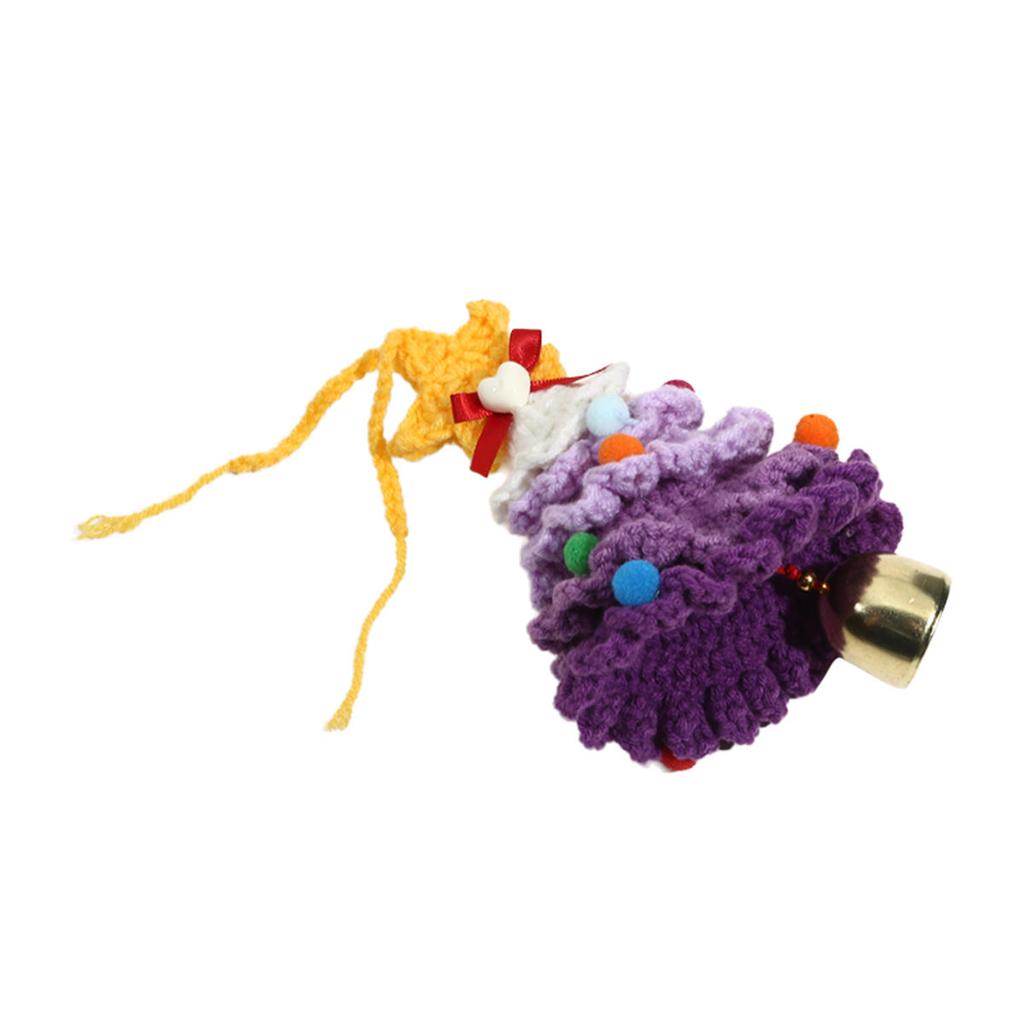 Yarn Crochet Christmas Tree Bell Pendant for ChristmasYear Carnival Party Homeschool Bar KTV Car Decoration Gifts