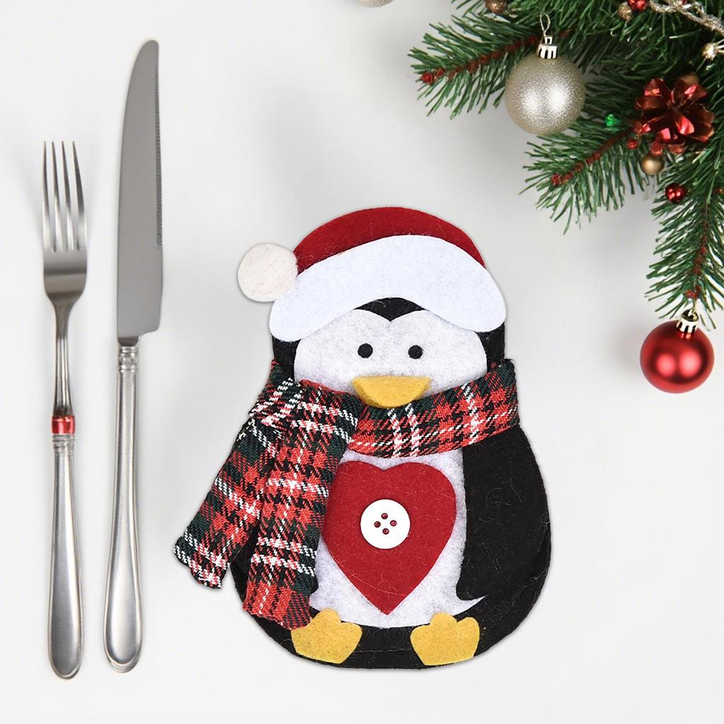 Creative Cartoon Christmas Tableware Set: Knife, Fork, and Decorative Doll Set for Holiday Dining