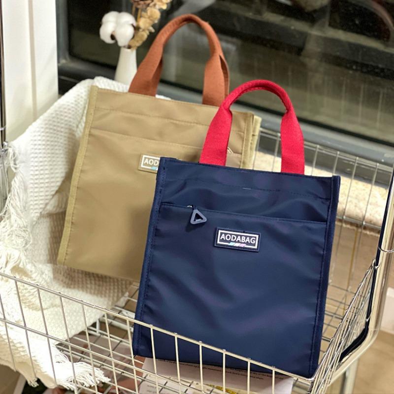 1Pc Portable Student Book Bags Tote Briefcase Travel Top-handle Bags for Women Oxford Handbag Work File Bag Carrying Mommy
