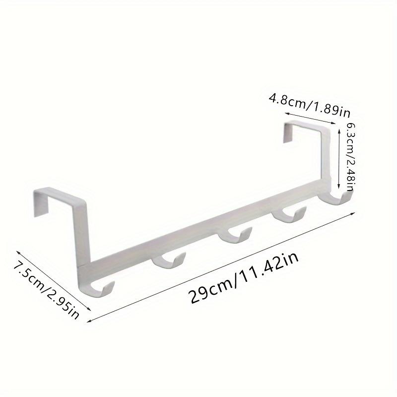 1pc Fashion Over the Door Hook Rack - 5 Hooks, Wall Mount, No Punch, Multi-Purpose Hanging Organizer for Coats, Hats, Towels In Bathroom