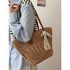 Large Capacity Woven Bag Women 2025 New Arrival Work Clothing Underarm Tote Bag Casual Seaside Vacation Travel Straw Bag