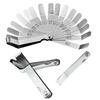 Metric Stainless Steel Feeler Gauge Set 16 Blades 0 127 To 0 508mm Thickness Curved Gap Filler for Mechanical Adjustment