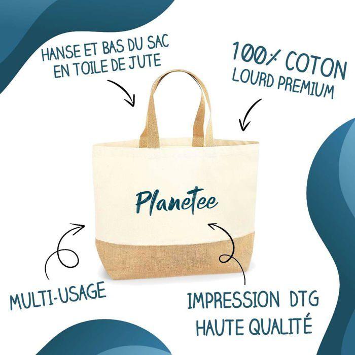 Sac cabas - PLANETEE - Une Thérèse aussi géniale oublier - Jute naturel - Imprimé en France - Anses solides