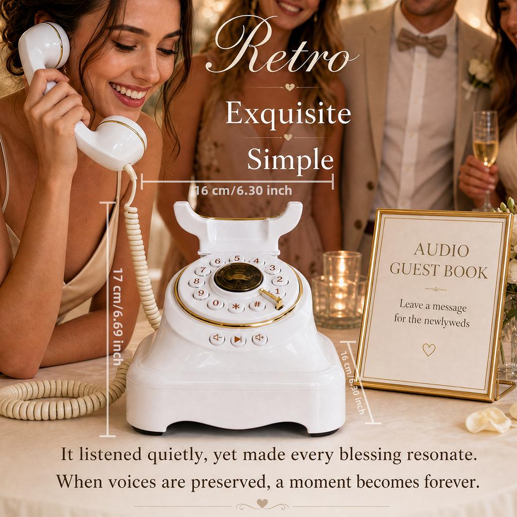 Spedizione Spot Tedesca OEM/ODM Antico Colorato Retro Vintage Libro degli Ospiti Audio per Matrimoni Con Funzione di Registrazione Telefono Antico