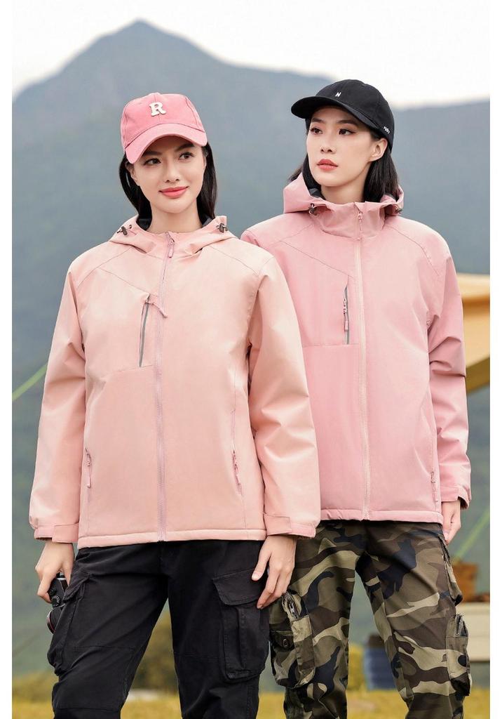 New Mountain Waterproof Autumn/Winter Windproof Jacket – Custom Print, Integrated Velvet Lining, Warm Workwear.
