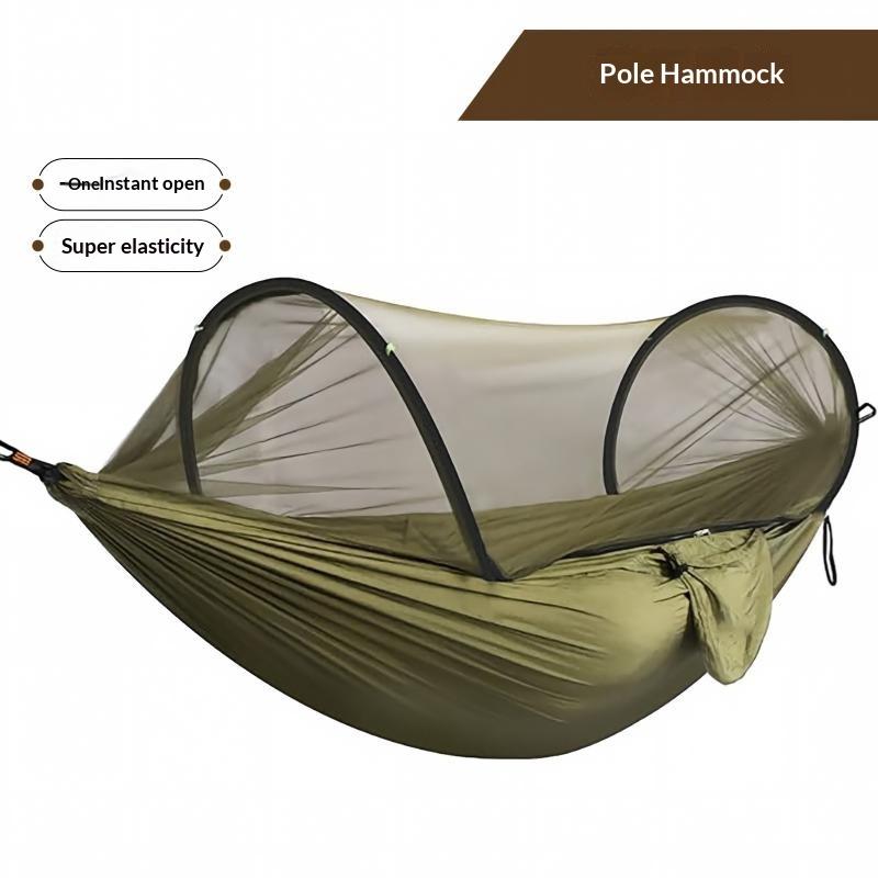 2-In-1 Camping Hammock with Mosquito Net Automatic All Season Suitable Portable Outdoor Hanging Bed for Camping Travel