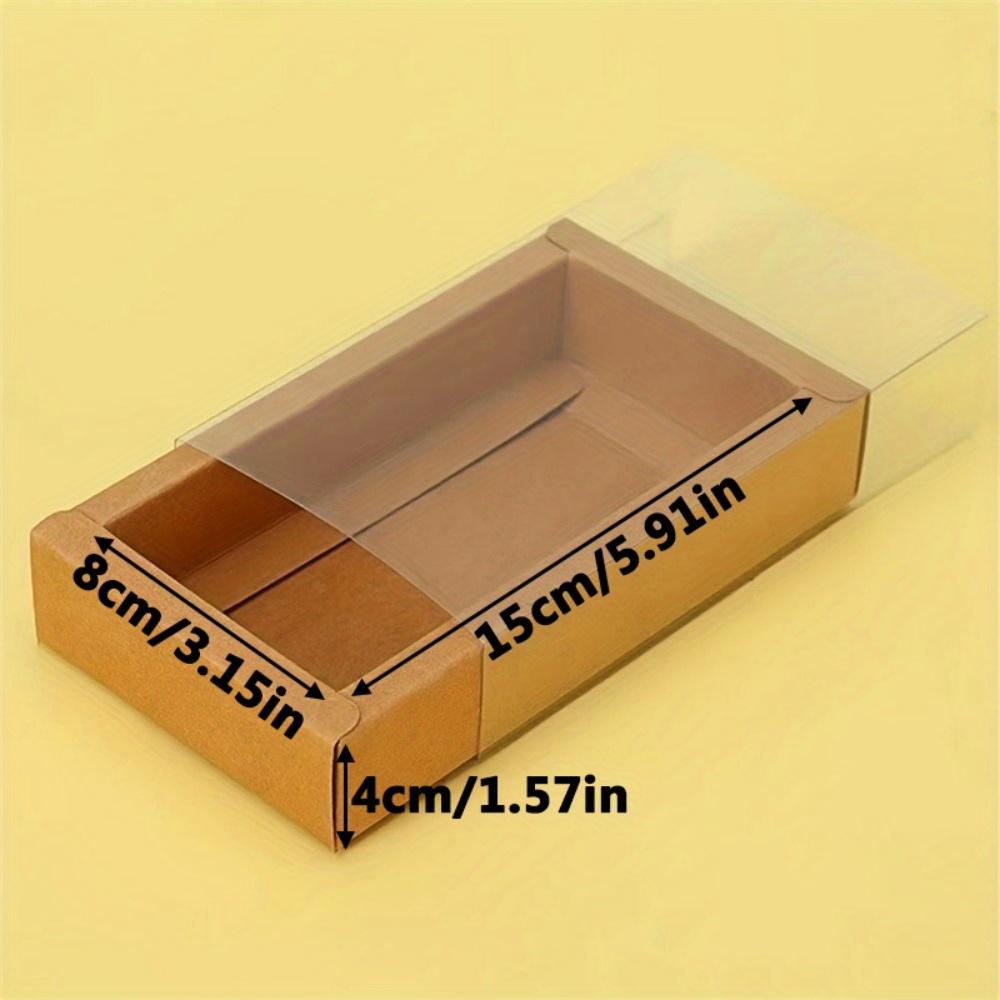 8 Stück Ausziehbare Geschenkboxen Einfache Einfarbige Fenster-Kraftpapierboxen Feiertag Kleine Geschenkverpackung Schubladenboxen Geburtstagsfeier Geschenkboxen Brautgeschenke