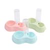 Automatic Pet Water Bottle With Dual Bowl Design Portable Dog Cat Feeding Dispenser With Measuring Cup KTY