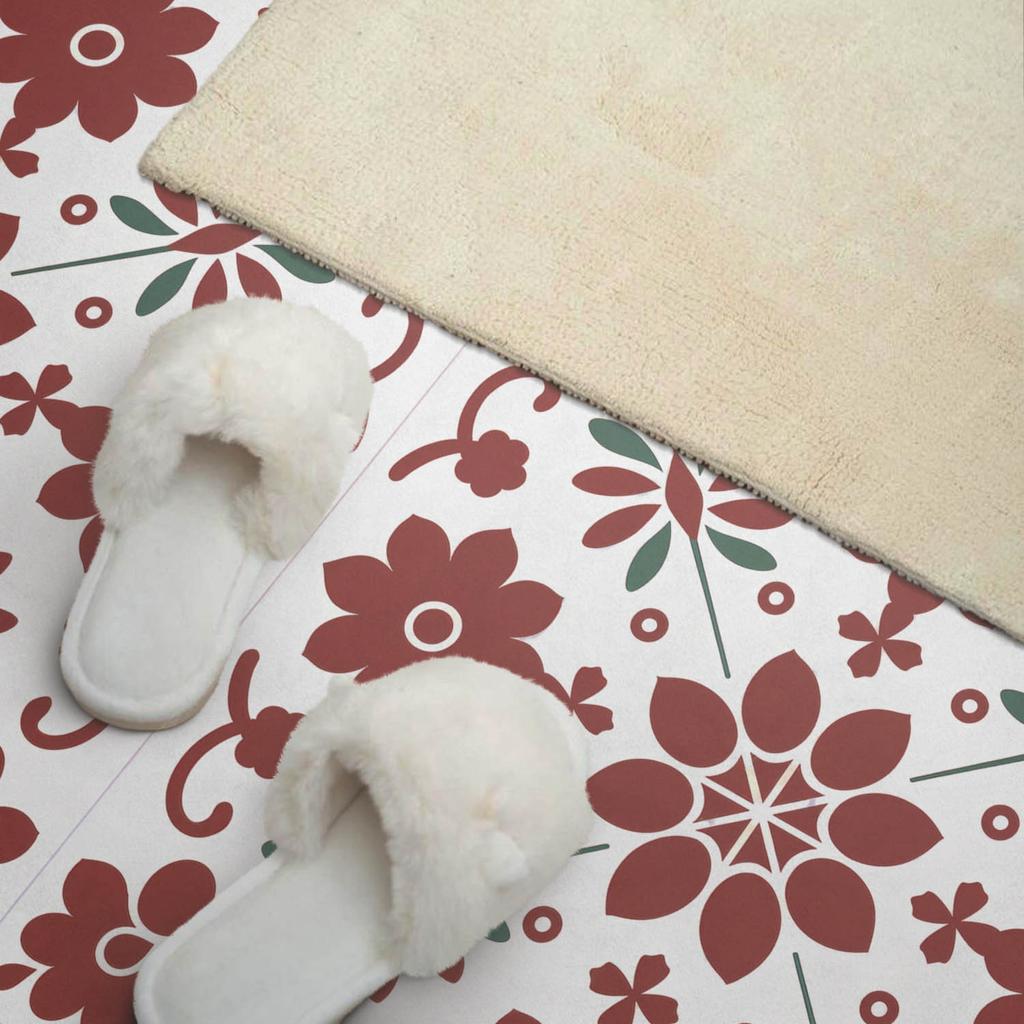 Self-adhesive patterned vinyl decor for the bedroom 100x50 cm floral pattern with leaves