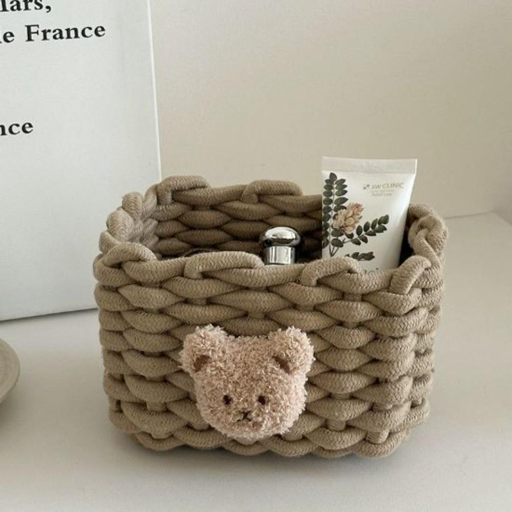 

Корзина для хранения мультяшных животных Коробка для хранения маленького медвежонка Новый настольный органайзер Игрушки Косметика кофейный