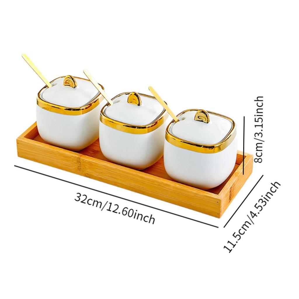 Ceramic Condiment Pots Sugar Bowls Seasoning Pots for Salt Paprika Pepper
