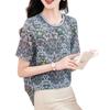 Silk top women's fashion printed short-sleeved T-shirt  new thin shirt mulberry silk shirt