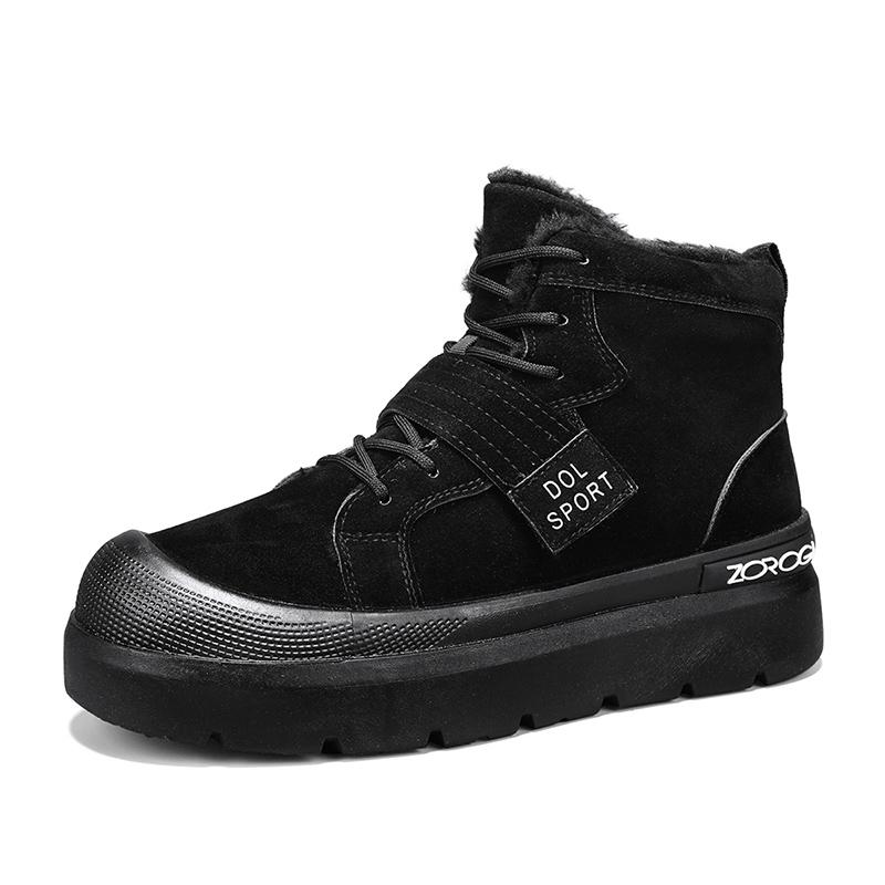 

Новые высокие мужские ботинки зимние кашемировые теплые два хлопка уличные водонепроницаемые нескользящие и холодные сапоги для мотоцикла 39 чёрный