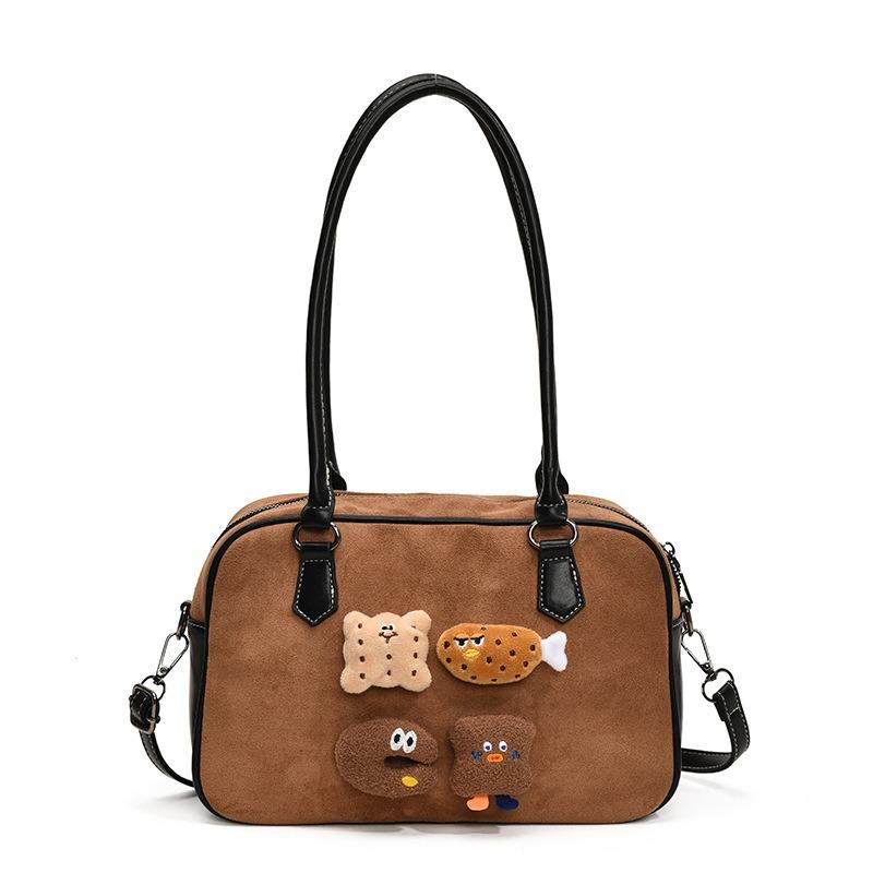 

Retro texture niche cute biscuits pillow bag large capacity commuting versatile fashion shoulder bag women