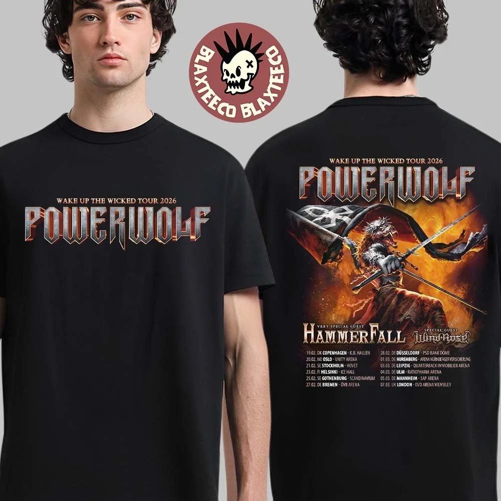 Powerwolf Wake Up The Wicked Tour 2026 Европейский график Даты Футболка Унисекс Футболка XXL