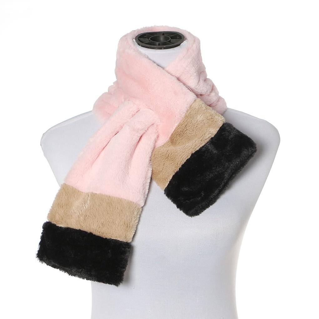 Cashmere Petite Two-tone Fur Muffler for Women, Winter