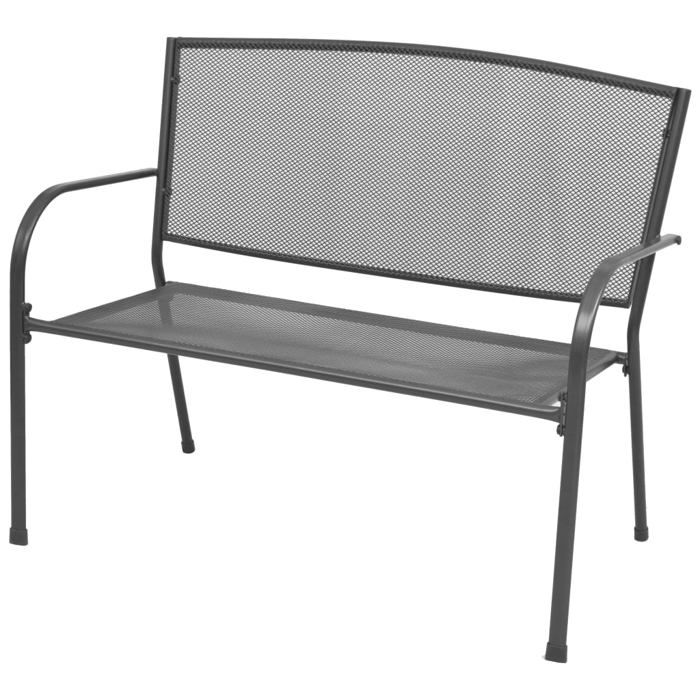 VidaXL Banc de Jardin Accoudoirs Maille d'Acier Banquette Meuble de Jardin 42732