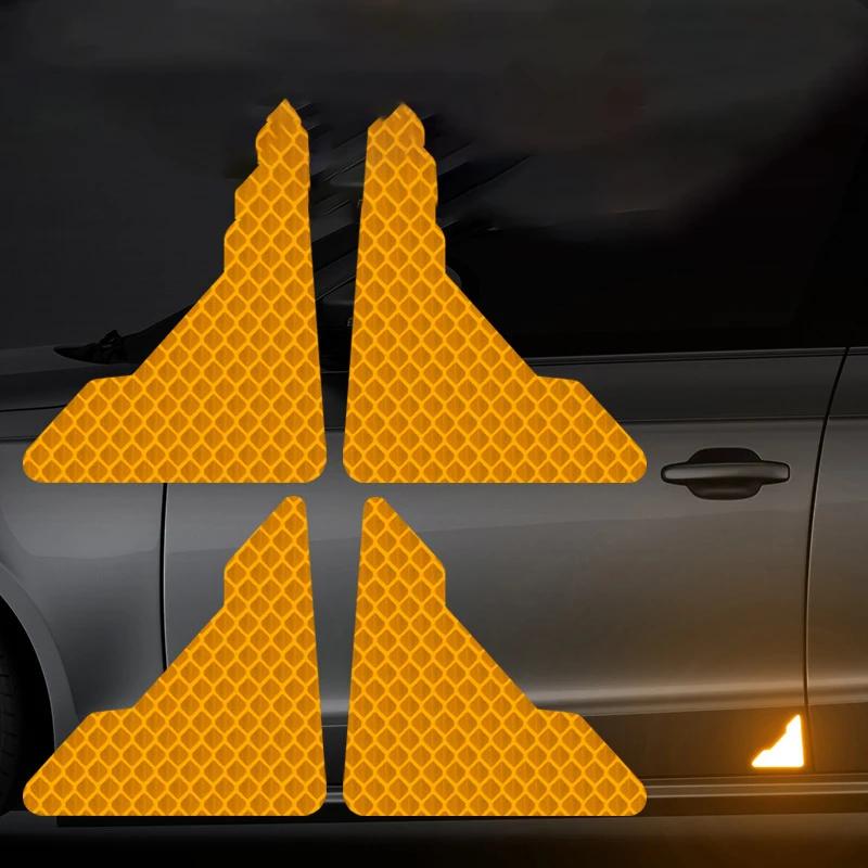 8PCS Car Door Stickers Universal Safety Warning Mark OPEN High Reflective Tape for Auto Accessories Exterior Bike Helmet Safety