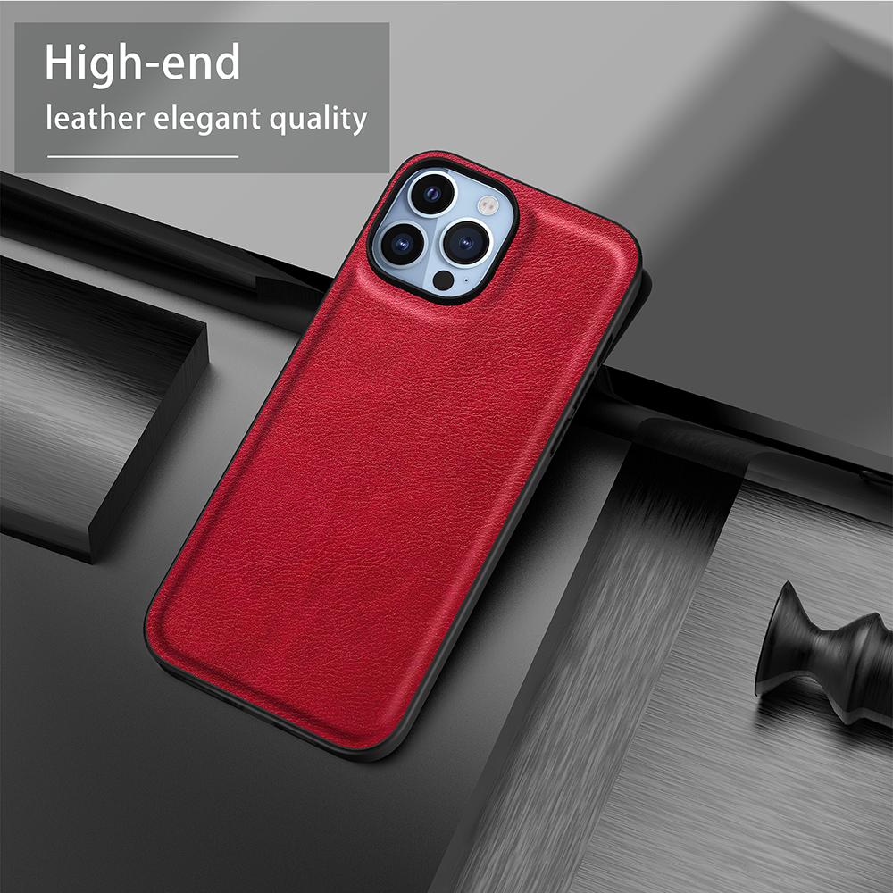 For iPhone 16 Pro Case Retro PU Leather Shockproof Anti-Slip Back Cover