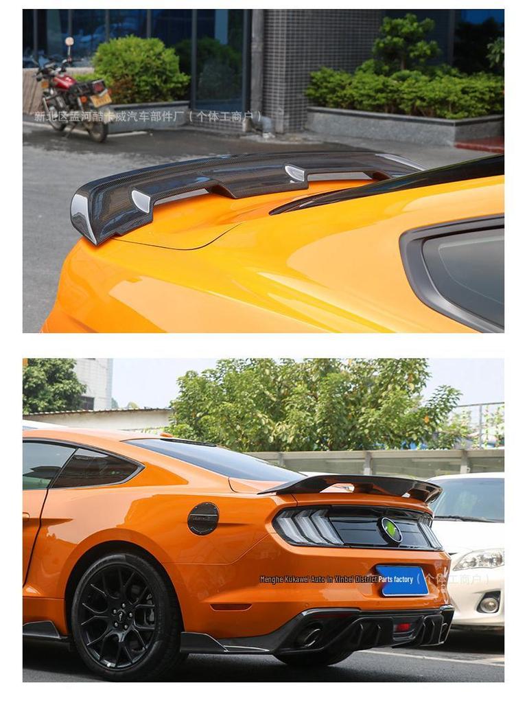 Ford Mustang GT500 Sport Wzór Włókna Węglowego Tylny Spoiler (2015-2021) - Instalacja bez wiercenia