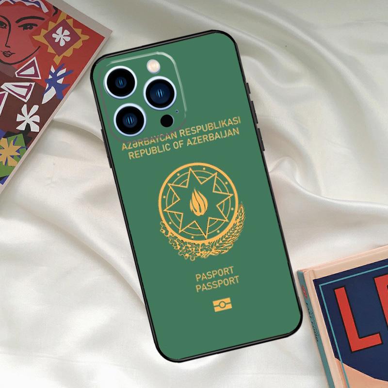 Azerbaijan Flag Coat of Arms Phone Case For iPhone 16 15 14 12 11 13 17 Pro Max 15 16 Plus 13 Mini 16e 17 Air Funda Cover