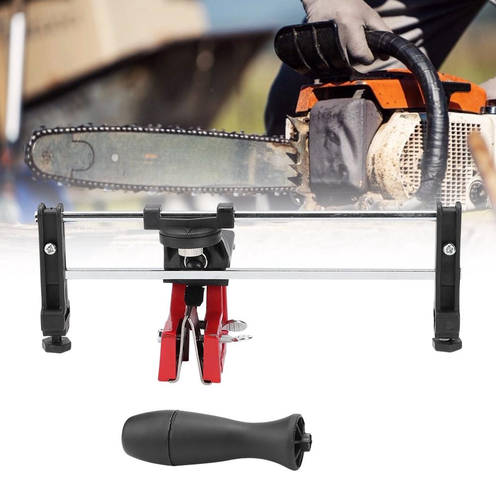 Portable Chainsaw Saw Chain Filing Tool Metal Bar Mounted Manual Chain Sharpener