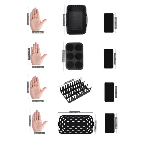 Silicone Baking Mat Non-Stick Air Fryer Liner for Cakes Cookies Jelly Pudding Oven Pan Hot Dog Bacon Rack Reusable Cake Molds