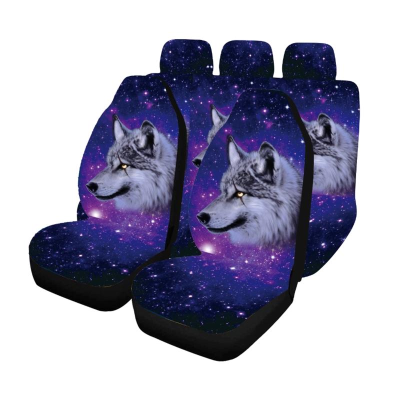 Car Seat Cover Universal Animal Wolf Printing Protectors For Men Women Full Cover Front or Rear Wolf