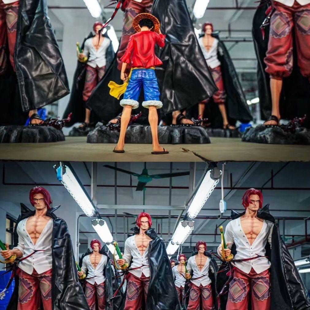 JT studio One Piece 27.5in/70cm Shanks Figura de Anime de estatua Red hair Domineering de Extra large Zoro PVC Mode Toys Gifts